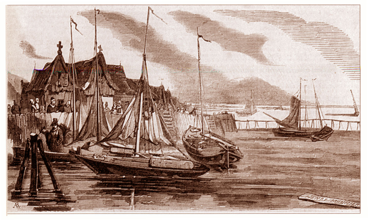 Ships in the port of Schokland when there was still water