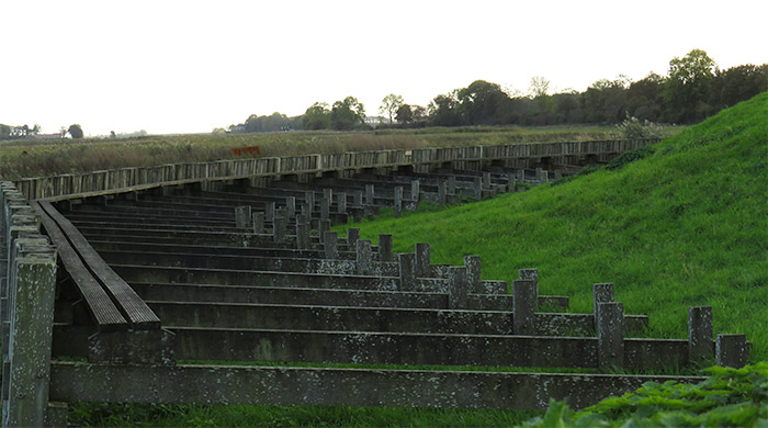 Poles in order to stop the water from damaging the land